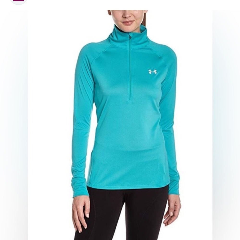 Under Armour 1/4 Zip Aqua Turquoise Performance Top Women's XS Activewear
